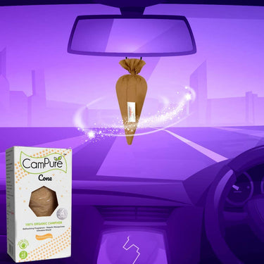 Mangalam CamPure-Camphor Cone (Sandalwood) - Room, Car and Air Freshener & Mosquito Repellent